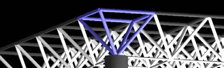 A tetrahedron shape is the simplest space truss,