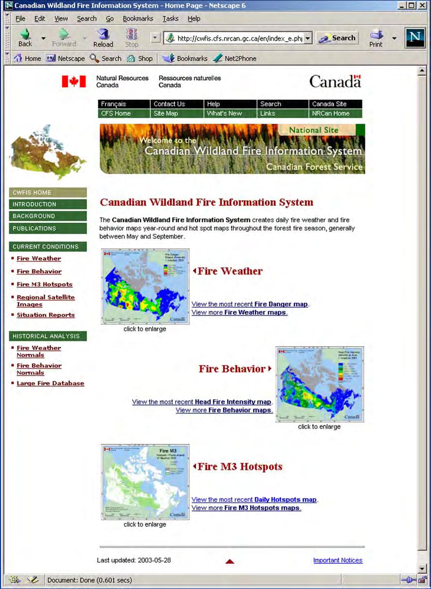 Canadian Wildland Fire Information System The