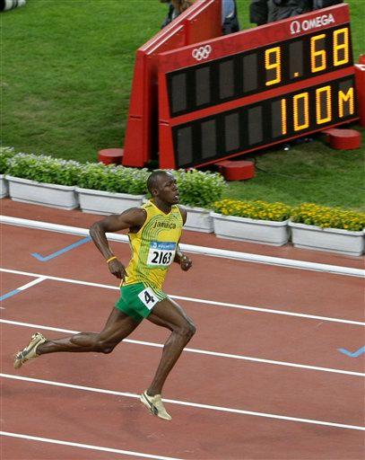 Clicker question 4 Set frequency to BA Usain Bolt accelerates at 4 m/s to his top speed of 1 m/s which he maintains until the finish.