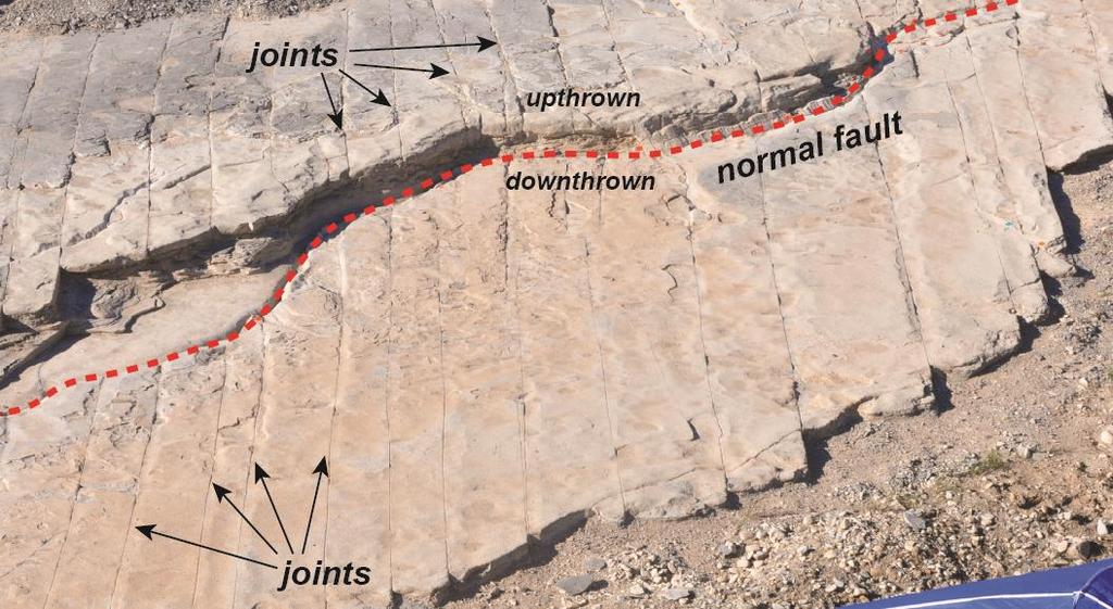 Conclusions Abutting relationships indicate the following sequence 1 st Normal faults 2 nd NE-striking joints 3 rd NW-striking joints Faults at Sycamore Creek pavements formed at 2