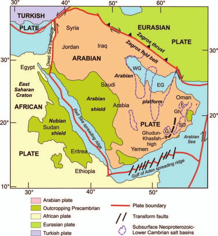 Geological framework 47 Figure 3.2 The Arabian Plate (Courtesy: Saudi Geological Survey). 3.1.