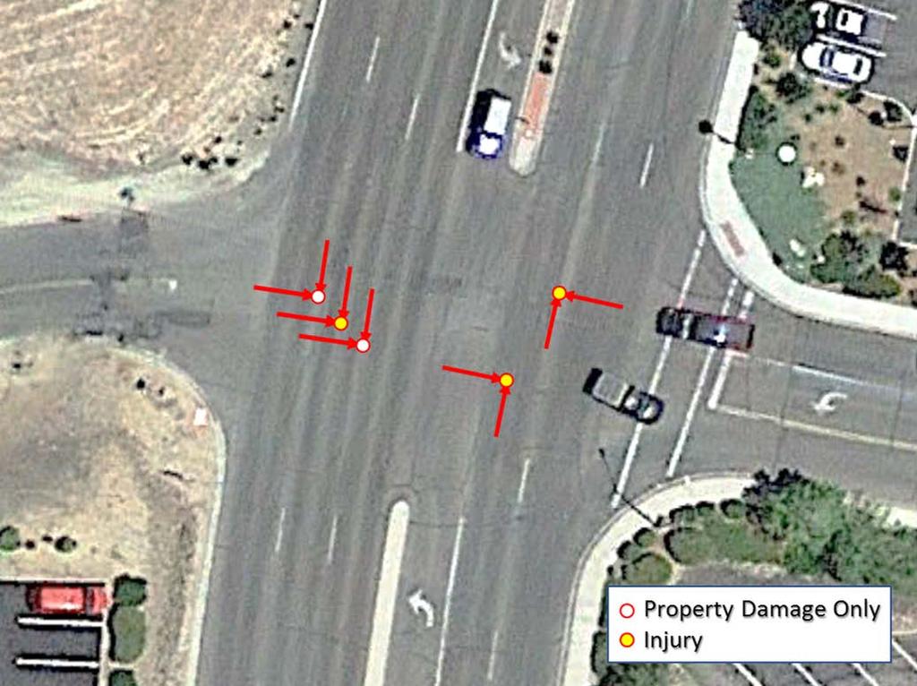 4.2.4 Frontage Road/Pav Way The intersection of Frontage Road/Pav Way with Glassford Hill Road experienced five crashes during the 3-year analysis period, an average of 1.7 crashes per year.