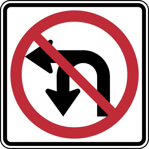 Figure 17: Combination No Left Turn/No U-Turn Sign (R3-18) 7.2.5 Other Signs An intersection warning sign (W2-2) is in place approaching Spouse Drive northbound.