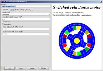 A dedicated interface adapted to the vocabulary of the user (number teeth, radius of rotor and stator, ) Possibility to define the whole