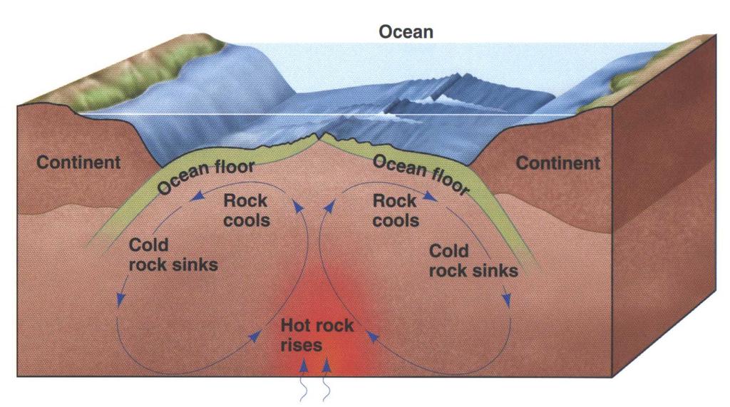 Convection in the Earth s Mantle Spreading occurs where mantle