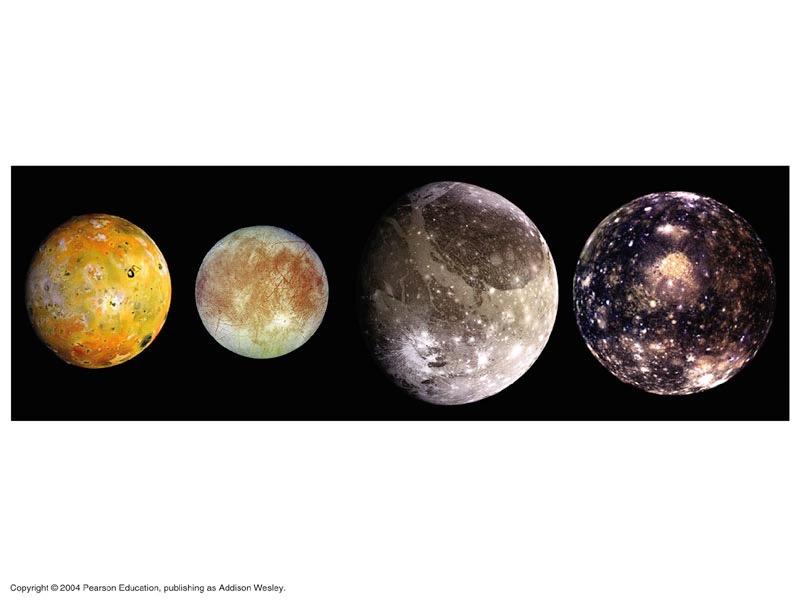 Galilean Moons 17 The 4 Galilean moons are quite diverse in their geologic histories, but they do share some similarities