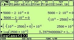 Solving Eponenial Equaions Using logaihmic Foms. Rewie he equaion wih he em conaining he eponen by iself on one side 2.