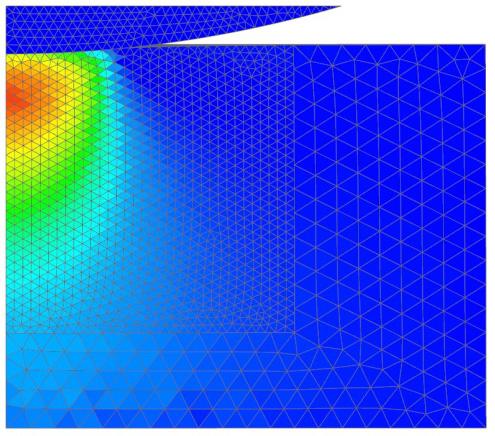 Multiple simulations with varying indentation depths were performed with different coefficients of friction between the indenter tip and the sample surface.