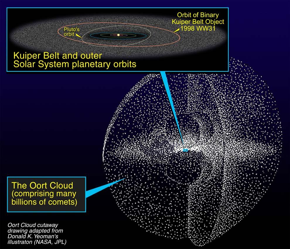 Small bodies orbiting the Sun The Kuiper belt is immediately beyond the orbit of the planet
