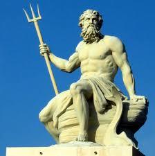 Poseidon God of the seas. Zeus brother.