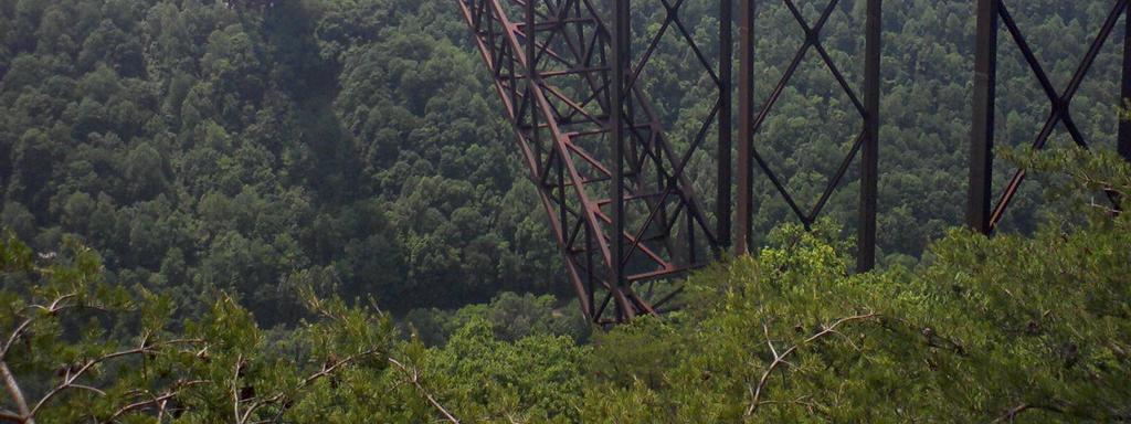 15 The New River Gorge is a 518-m-long steel arch.