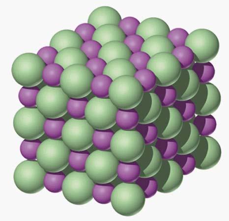 Ionic Crystals: lattice of metal & nonmetal ions e.g.