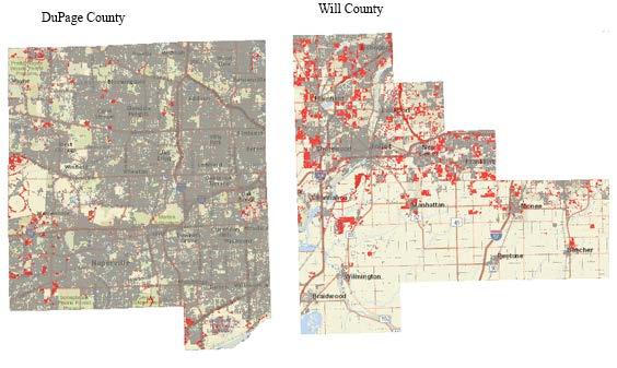 Figure 10: DuPage and Will Counties Urban Development