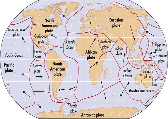 North American plate Pacific plate South American African plate Eurasian plate Australian-Indian plate Antarctic plate Current Locations &