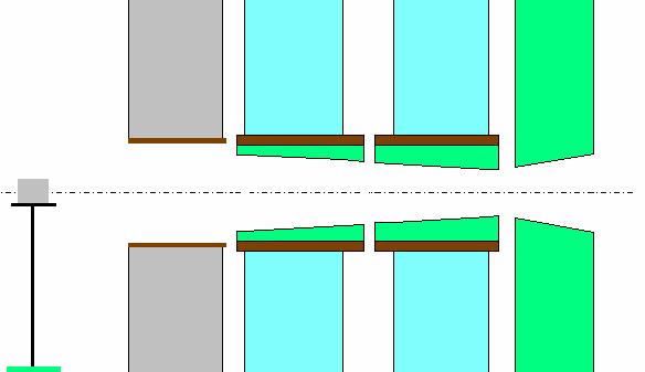 1 Concrete Diam. 5 = 59 cm Concrete Wall 2.2 Thin plastic scintillator Trion detector. cham2= 150 cm cham1= 252 cm Concrete Fig.