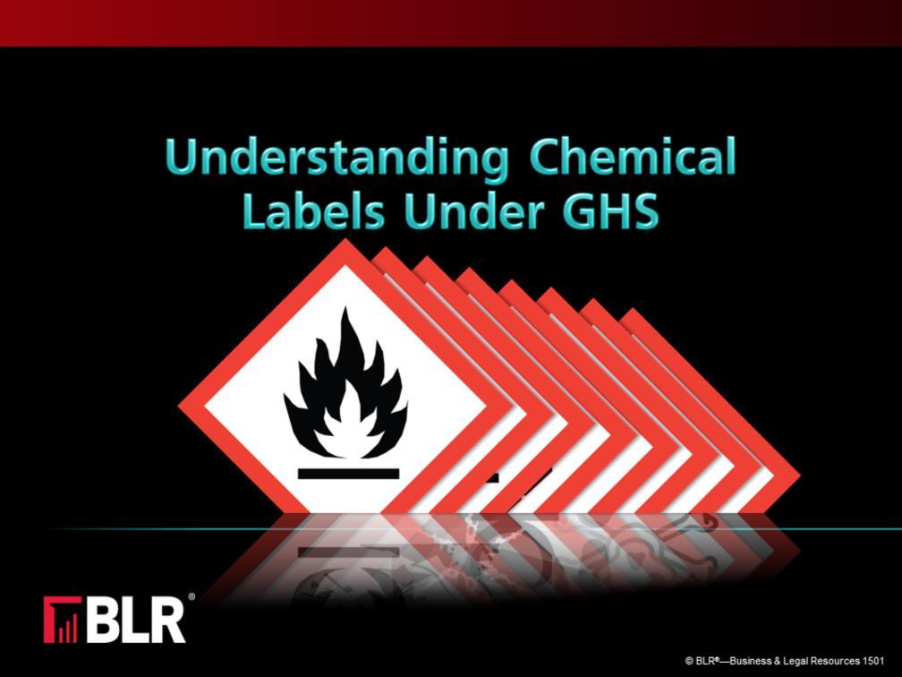 Today we re going to talk about understanding chemical labels. Each one of us works with chemicals, whether at work or at home.