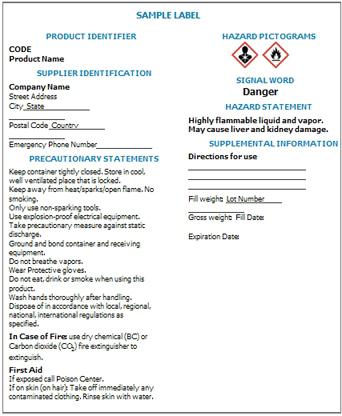 Key Label Elements Product identifier Supplier identifier Chemical identity Hazard