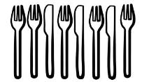 1. What fraction of a kilometre is 25m? 2. From the picture below, what is the ratio of knives to forks? 3. What is the greatest -digit number that can be made with three different digits?