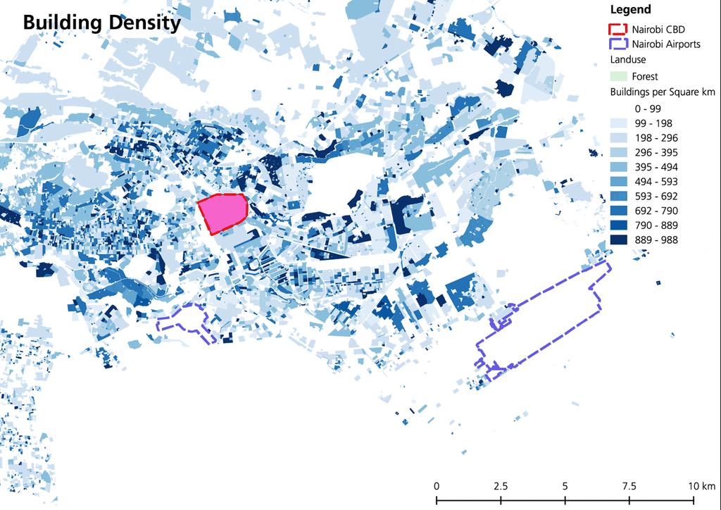 Case Study - Nairobi, Kenya *Raw data downloaded from Openstreetmap Building Density Land Use