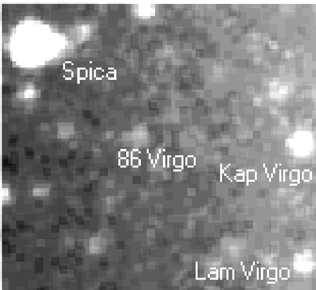 As can be seen in Figure 7, 86 Vir can be clearly seen near the center of the co-added image, while the flash recorded by CONCAM images does not appear.