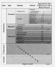 The Geologic time scale Divisions in the worldwide stratigraphic column based on