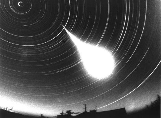 Meteoroids occasionally collide with Earth.