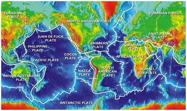 The lithosphere is broken into plates called lithospheric or tectonic plates Plates contain both oceanic and