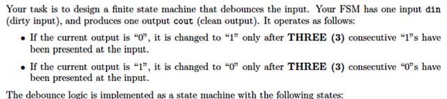 Moore and Mealy Machine (Input /Output) Example 8 Debouncing