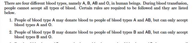 Example 9 Logic on Blood Types