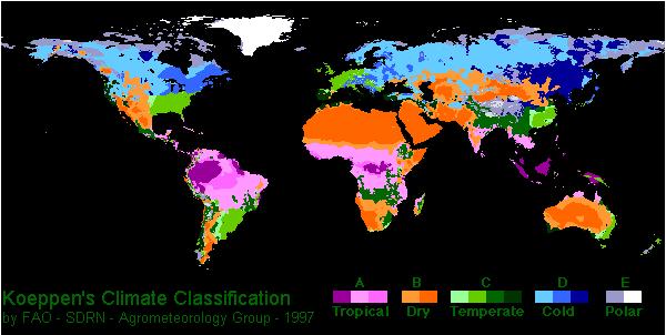 Koppen Climate Classification Five main types of climate classifications
