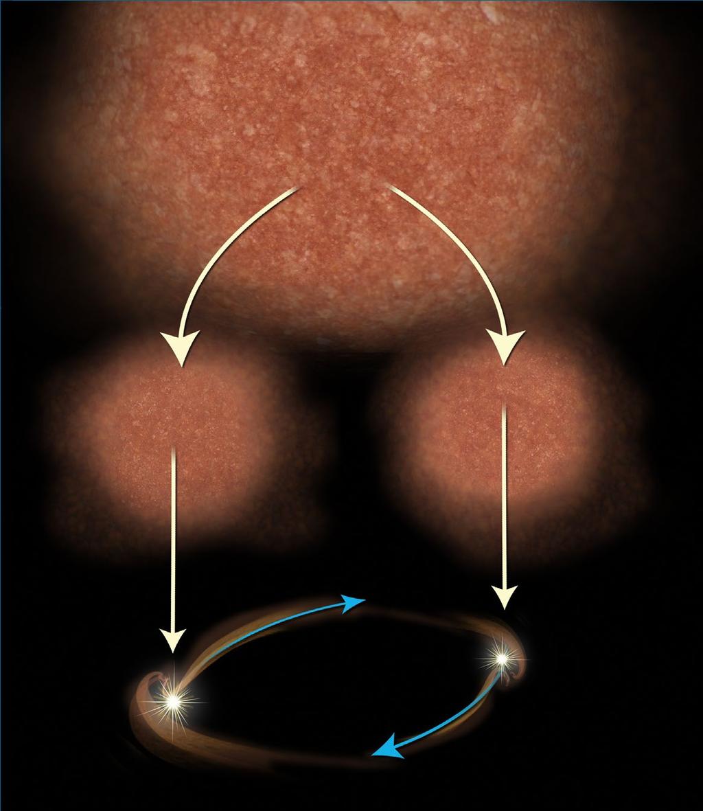 Dust disk Clump of gas condenses in