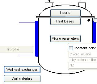 step. 1- Select The wall heat exchanger is in use 2- Enter the operating