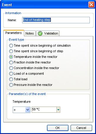 5-Describing the operating mode 1- Double click on the HEATING step end event 2-