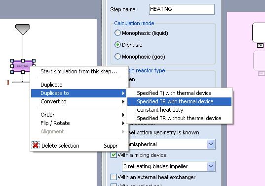 5-Describing the operating mode Right click on the first step, enter the Duplicate to sub-menu and then