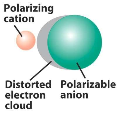 Electronegativity What makes ionic bonds partly covalent? Polarizability (α): The ease with which the electron cloud of a molecule can be distorted.