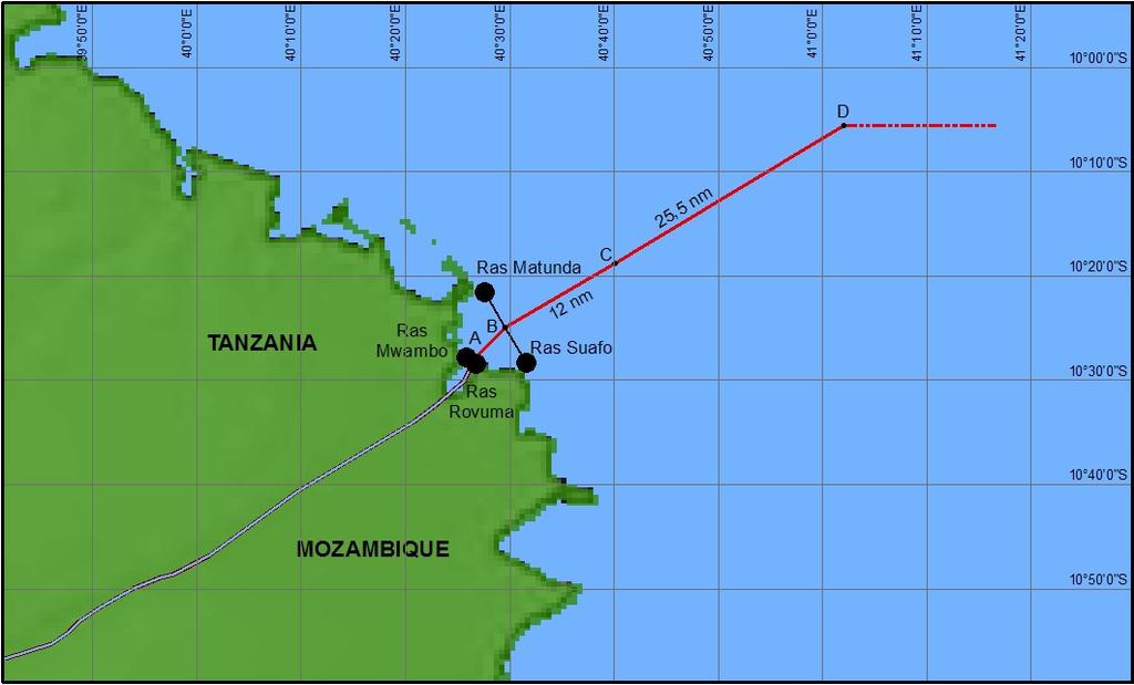 Mozambique Maritime Boundary Delimitation (Cont ) Delimited Boundary