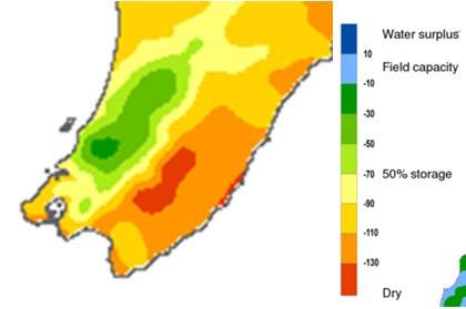 2.2 Soil moisture assessment from the NIWA Drought Indicator maps Figure 2.