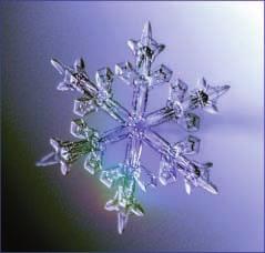Water O Si EXAGONAL Quartz crystals, above, are six sided, just as a snowflake,