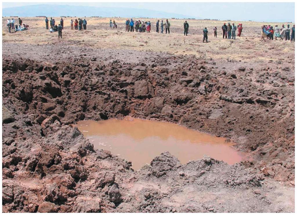 Crater made by the impact of a 1 2 meter