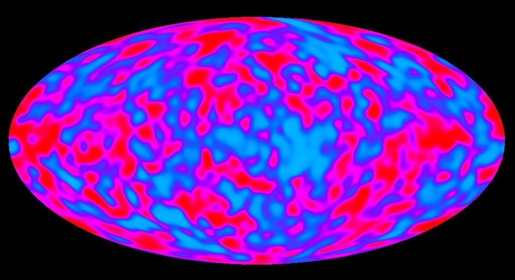 ~ 300,000 years after the Big Bang The first map of the Universe. Not homogeneous.