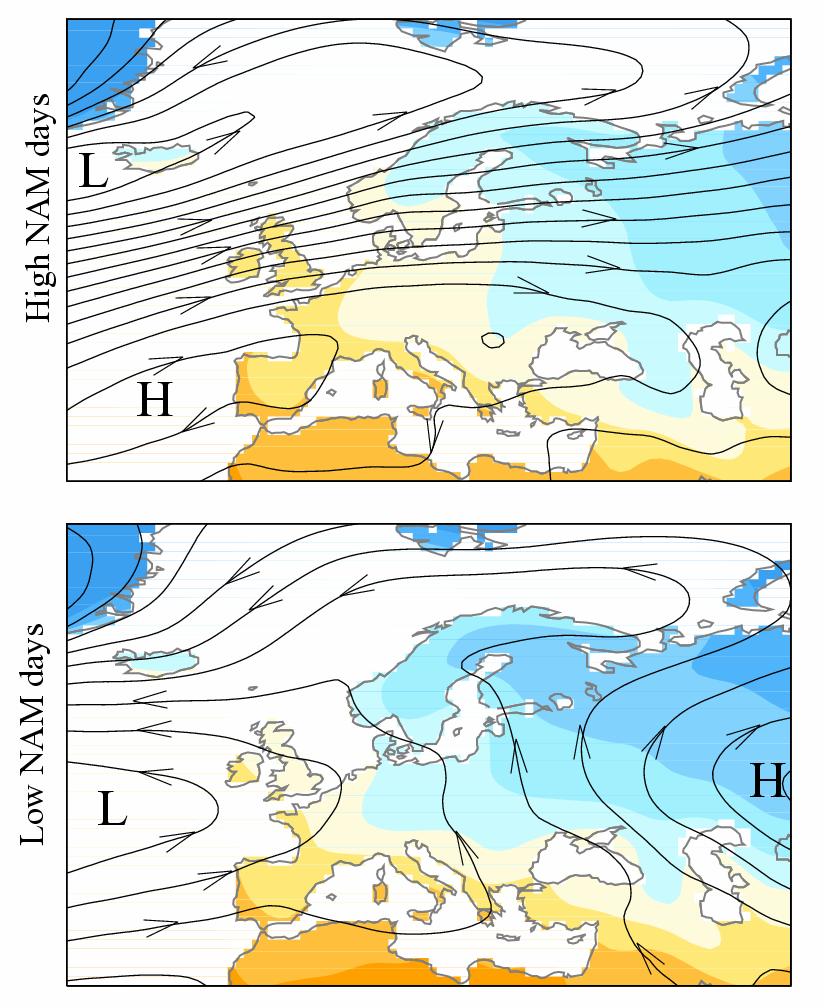 Composite surface maps for high and low AO index.