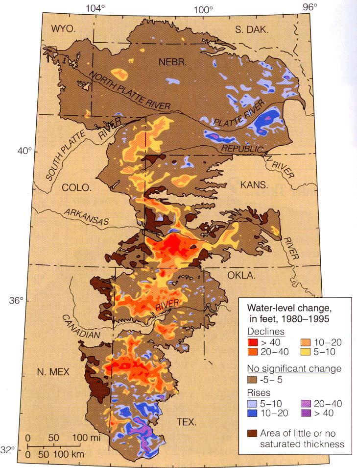 The Ogallala aquifer largest freshwater aquifer in the western hemisphere.