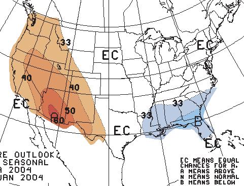 9. Temperature: Multi-season Outlooks Source: NOAA Climate Prediction Center Overlapping 3-month long-lead temperature forecasts (released 1/15/4). 9a.