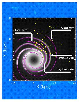Young stellar population as tracer of Galactic