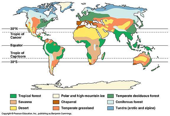 climate & soil type Biomes are