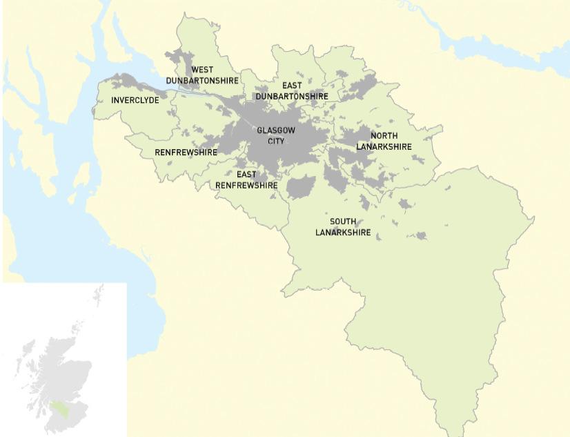 Eight Local Authorities Area - 3,385 sq. km. Population 1.