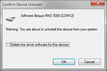 5. On the Confirm Device Uninstall window, turn on the Delete this driver software for this device checkbox if you wish to delete the drivers from the