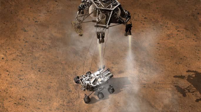 MSL Skycrane Mars