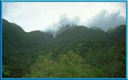 2 Volcanoes Eruptions on a Caribbean Island Soufrière (soo free UR) Hills volcano on the island of Montserrat was