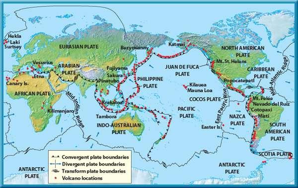 3 Earthquakes, Volcanoes, and Plate Tectonics Where Volcanoes Form A plot of the location of